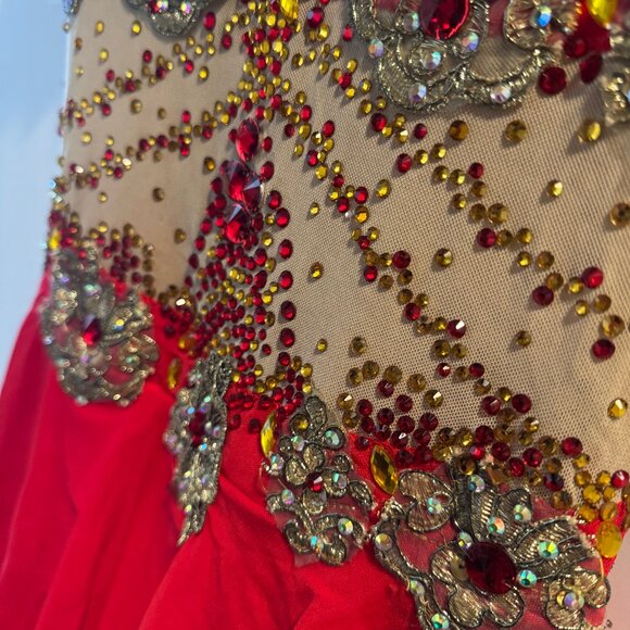 Red Ice Figure Skating Competition Dress NWT Size 10/12 - Picture 9 of 9